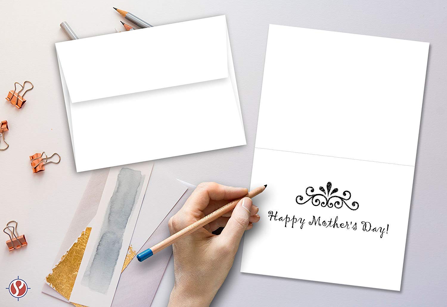 White Blank Greeting Fold Over Cards  80lb 4 1 2 X 6 