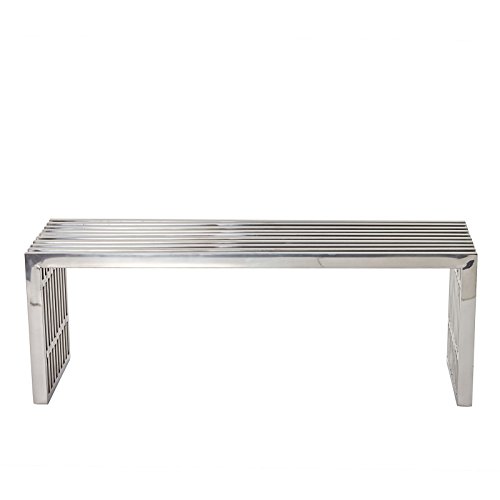Modway Medium Gridiron Stainless Steel Bench 848387029081 | eBay