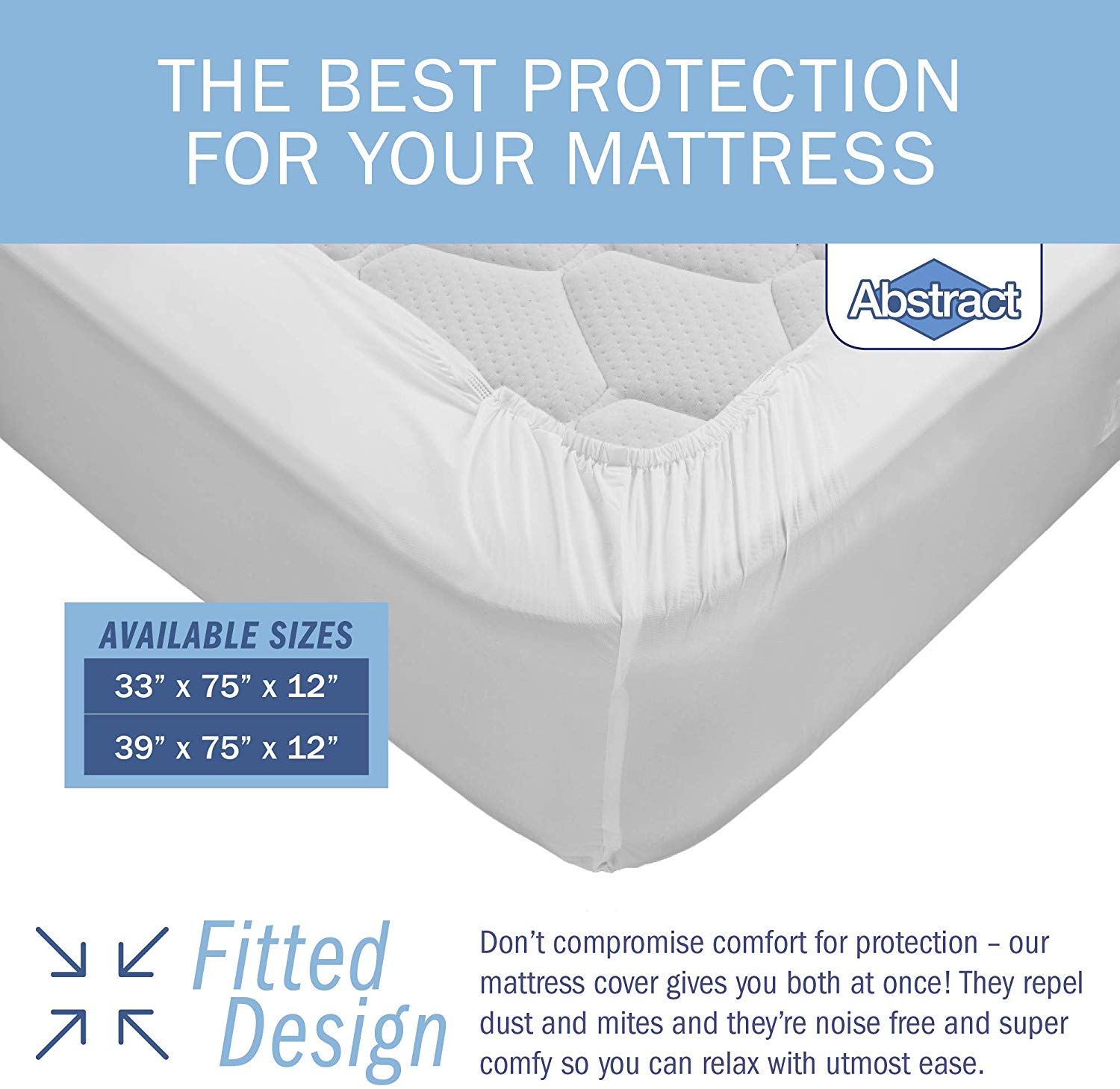 Abstract Vinyl Mattress Protector Corner Fitted Style Cover White (33