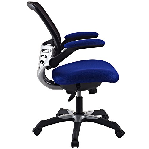 Modway Edge Mesh Back and Blue Mesh Seat Office Chair With FlipUp Arms