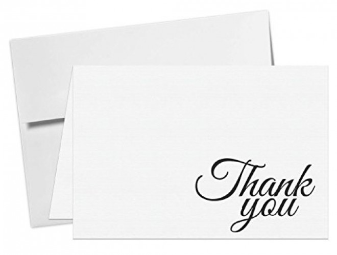 Jumbo "Thank You" Card & Envelope. Card Size 8.5 x 11 When Open 5.5 X