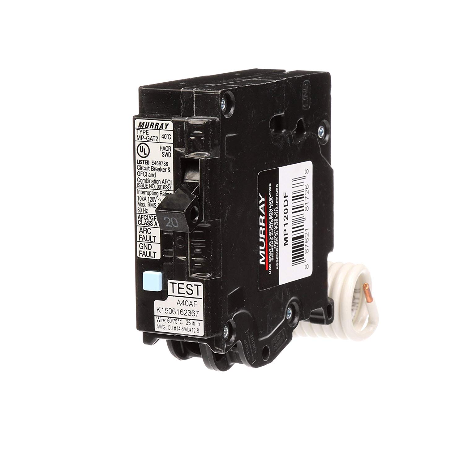 Murray Mp120df 20 Gfci Dual Function Circuit Breaker Plug On Load Cent