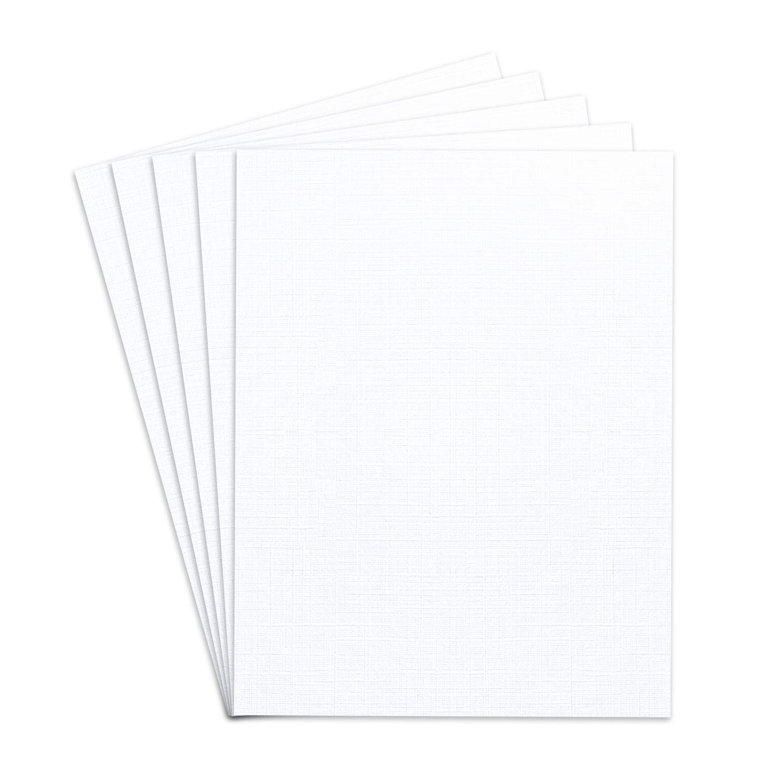 Blank Heavyweight White Linen Textured Cardstock 8 12” X 11” Inches