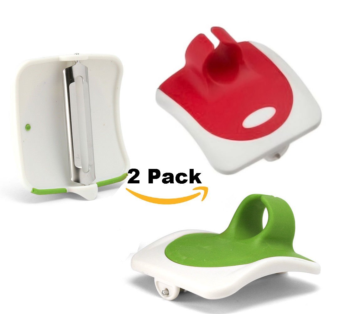 Palm Hand Vegetable Peeler and Fruit Peeler with Rubber Finger Grip