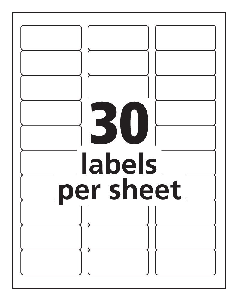 Address Labels, Inkjet Printers, White, 1 X 25/8 Inch, Box of 3000