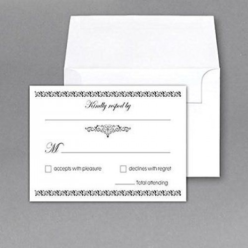 RSVP Wedding Return Cards size 4 x 6 With A6 Envelopes
