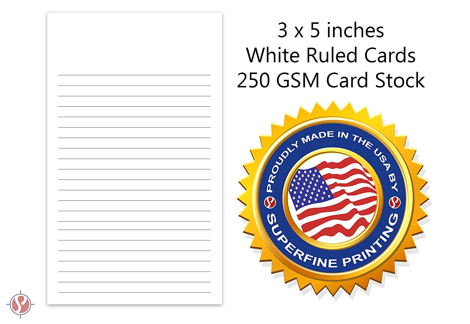 White Ruled Vertical Index Note Cards, 3” X 5” Inches 300 Sheets Per