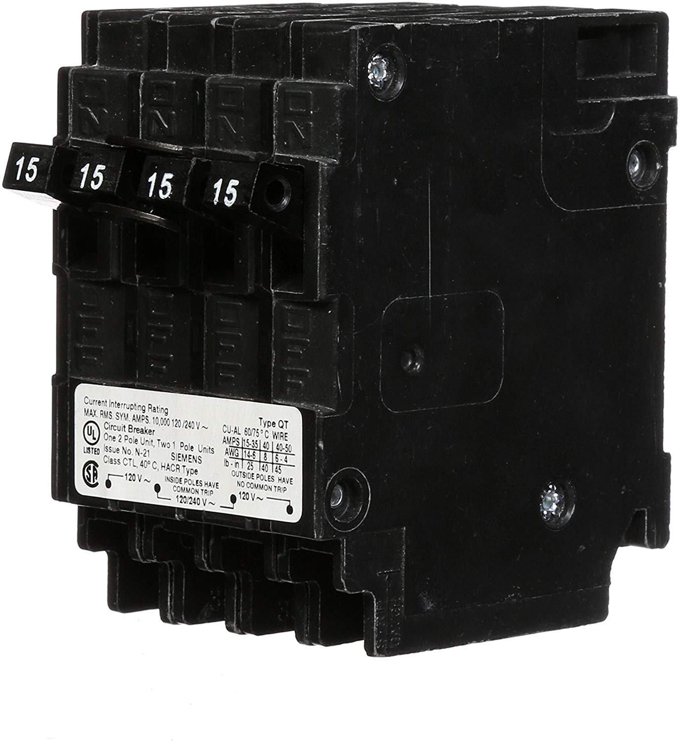 Siemens Q21515CT 15-Amp Double Pole Two 15-Amp Single Pole ... ultimate eq eq wiring diagram 
