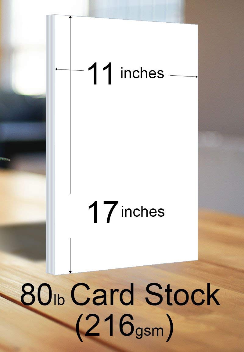 White Card Stock 11 X 17 in 80 Lb. Cover Smooth (218gsm) 50 Sheets