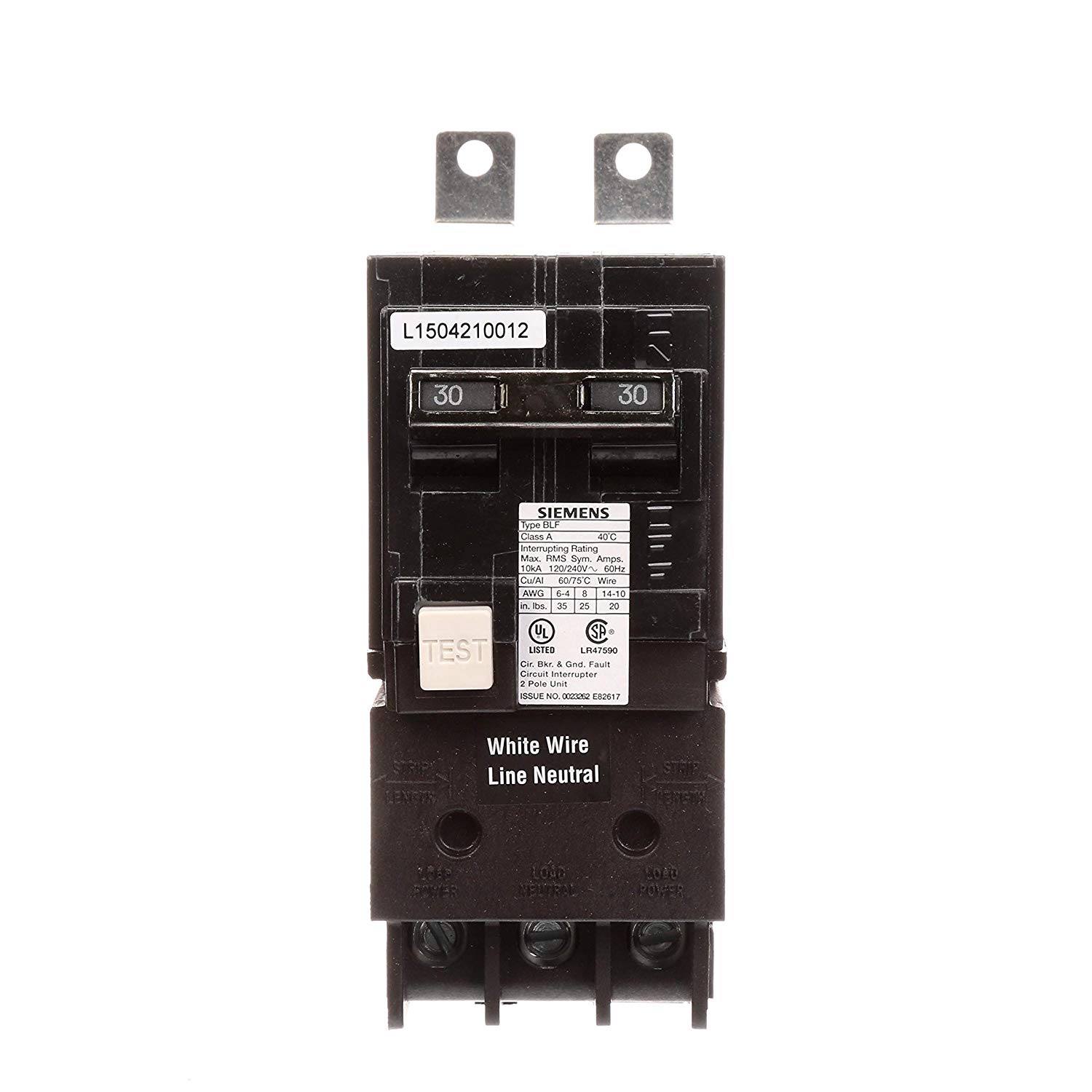 Siemens BF230 30-Amp Double Pole 120//240-Volt 10KAIC Ground Fault Circuit interrupter